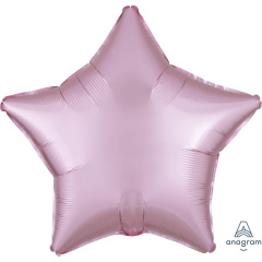 A Шар (19"/48 см) Звезда, Pink, Сатин, 1 шт.