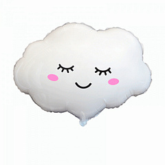 Шар (27''/69 см) Фигура, Облако, Белый, 1 шт.