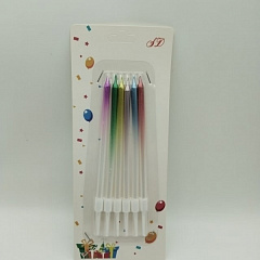 Свечи, Ассорти, Металлик, 12,5 см, 6 шт.